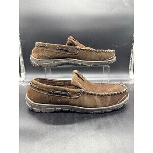 Clarks Originals Men’s Brown Leather Moccasin Boots Casual Comfy Size 12M GUC